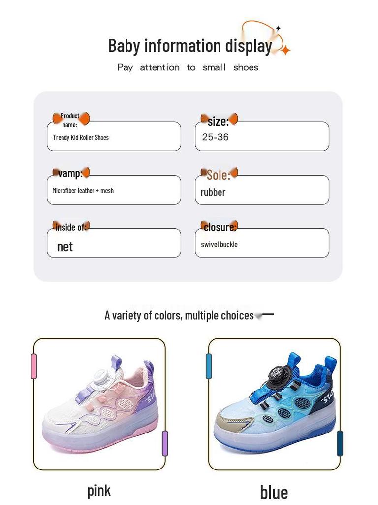 Girls' Two-Wheel Flashing Roller Skates - Mesh Sneakers for Kids