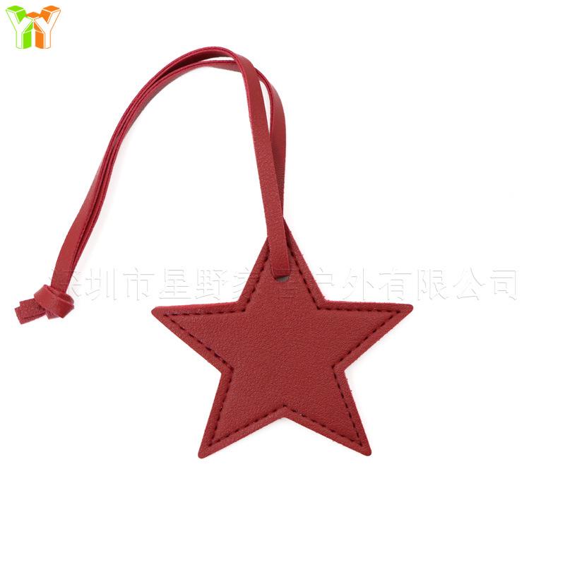 Japanese-Korean Simple Star Pendant Bag Ornament with Leather Lanyard