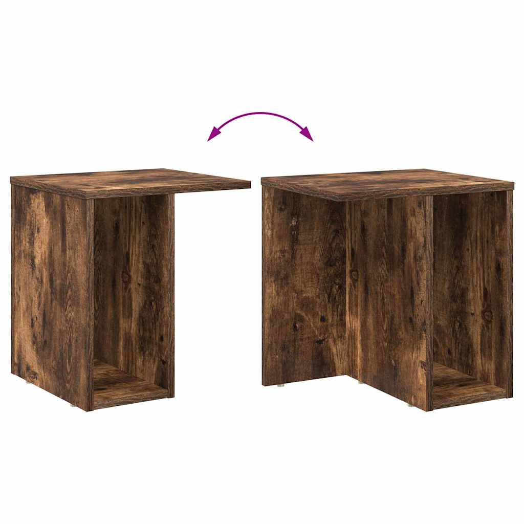 Side Table Smoked Oak 37 x 32 x 40 cm Engineered Wood