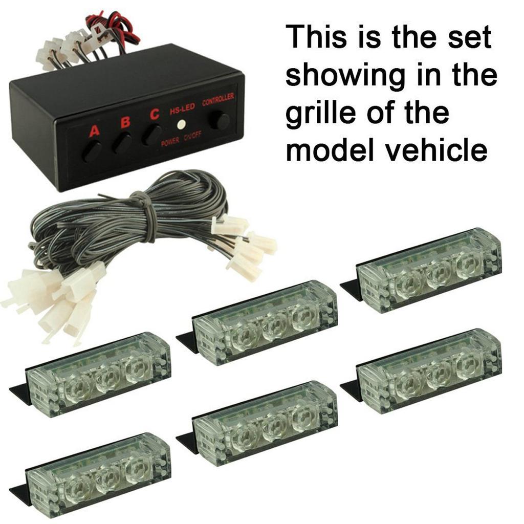 Ranzek Car Warning Light, Emergency Strobe Flashing Light, 3 Flashing Modes, 54 LED High Brightness, 6 PCS Set, Red Light