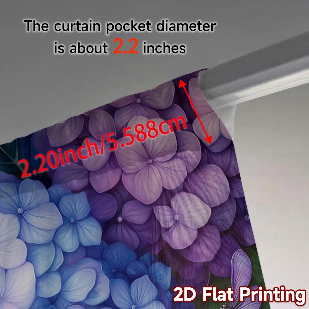 2pcs  Curtains Blue Purple Hydrangea Dragonfly (2) Popular Contemporary Curtains Versatile Polyester Curtains All Seasons Use for