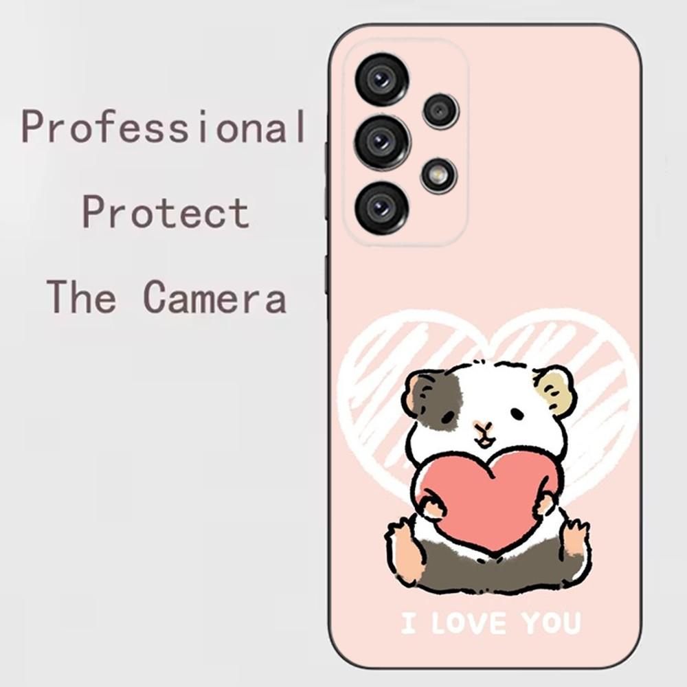 Cute Hamster  Phone Case For Samsung Galaxy A91,A80,A73,A72 ,A71,A53A52,A32 ,A31A22,A21s,A20,Black Cover