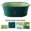 Large Thickened Removable Fruit Vegetable Washing Basin Household Double-Layer Cleaning Plastic Drain Storage Basket For Kitchen