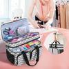 BAFASO Sewing Large Capacity Sewing with Divider Pads and Removable Sewing Box Bag Gray Dot Box, Bag, Double-Layered Pouch, Only,