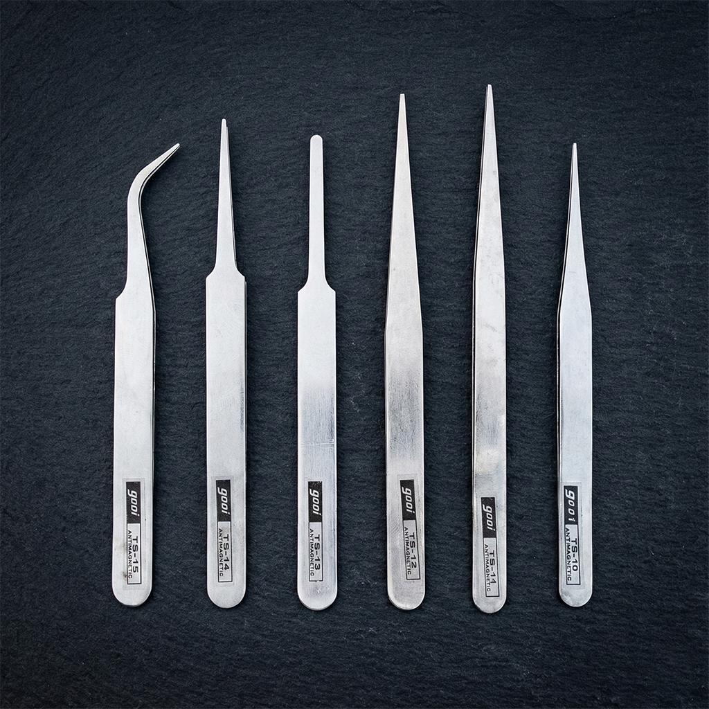 stainless steel tweezers Ts-15 succulent plant DIY elbow tweezers gooi tweezers set 6-piece