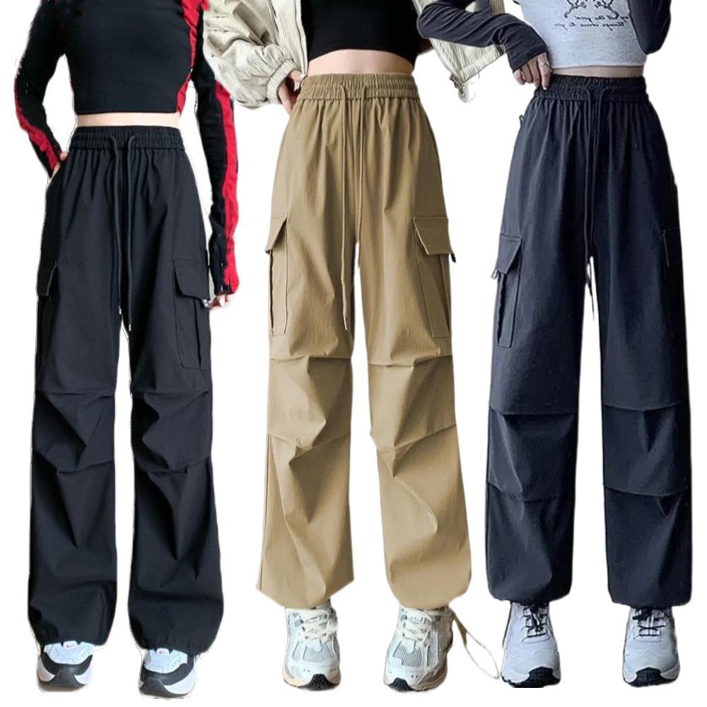 Solid Color High Waist Trousers Straight Sweat Pants Women Fashion Wide Leg Loose Pants  Sports