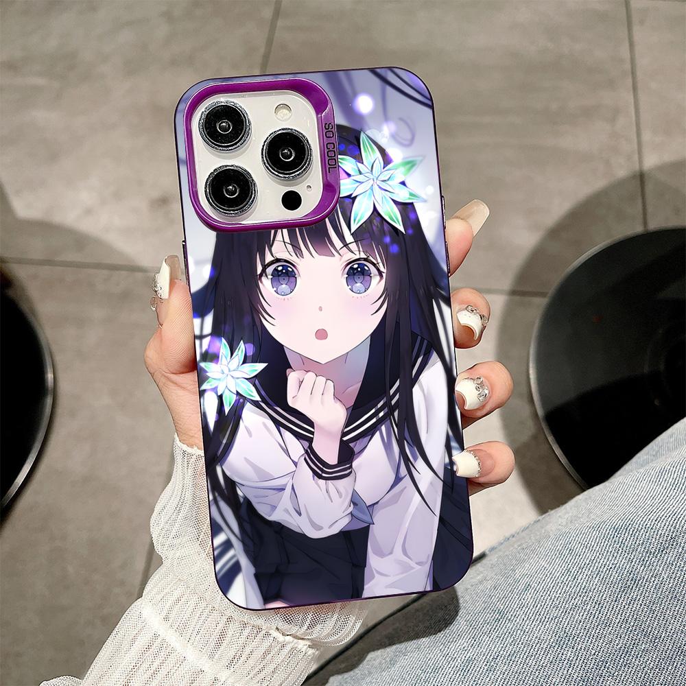 Hyouka Chitanda Purple Translucent Mobile Phone Case for iPhone 17 16 15 14 13 12 11 X XR XS Air Pro Max Plus Colorful Cover