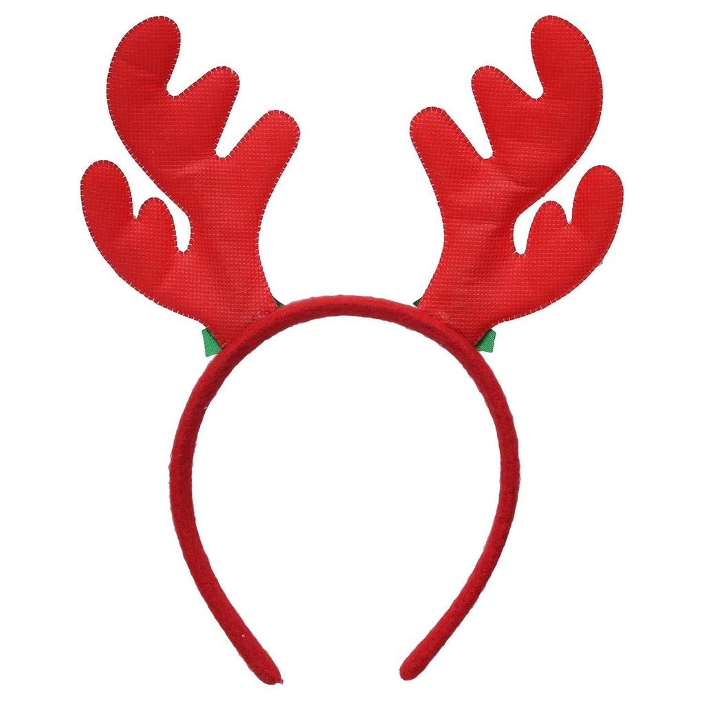 Red Christmas Headband Glitter Reindeer Antlers Design Hair Band | Deer Horn Hairband for Party Birthday | Xmas Gift for Children Girls