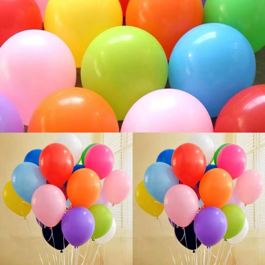 12-Inch Solid Color Balloons - 50pcs Macaron Metallic Latex Birthday Set