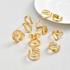 Stainless Steel Asymmetric Geometric Hollow Rings for Women, Chic Multi Layer Irregular Opening Rings, Fashion Jewelry Gifts