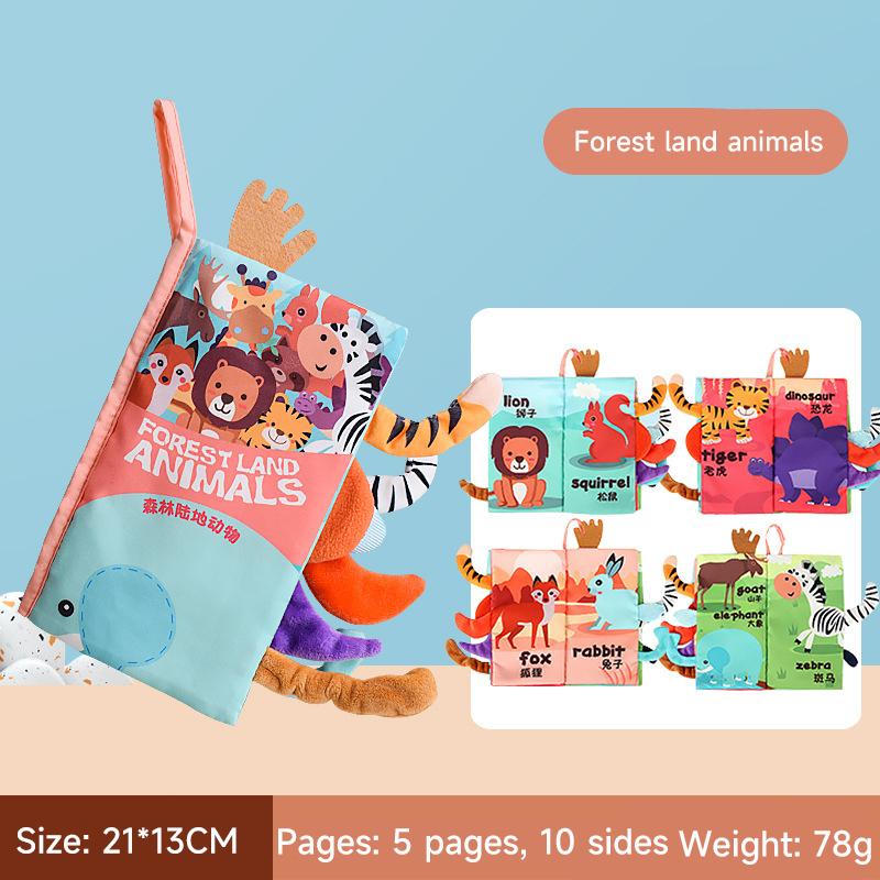 0-36 Month Baby Early Learning Toy Baby Cloth Books Soft Baby Books 3D Touch Feel Cloth Book Interactive Puzzle Cloth Book Gifts