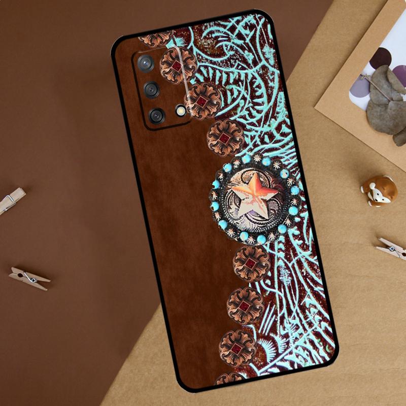

Rustic Brown Western Country For Oppo A18 A38 A58 A78 A98 A40 A60 A80 A74 A94 A54 A16 A76 A96 A15 A57S A17 A77 Phone Case OPPO A74 4G
