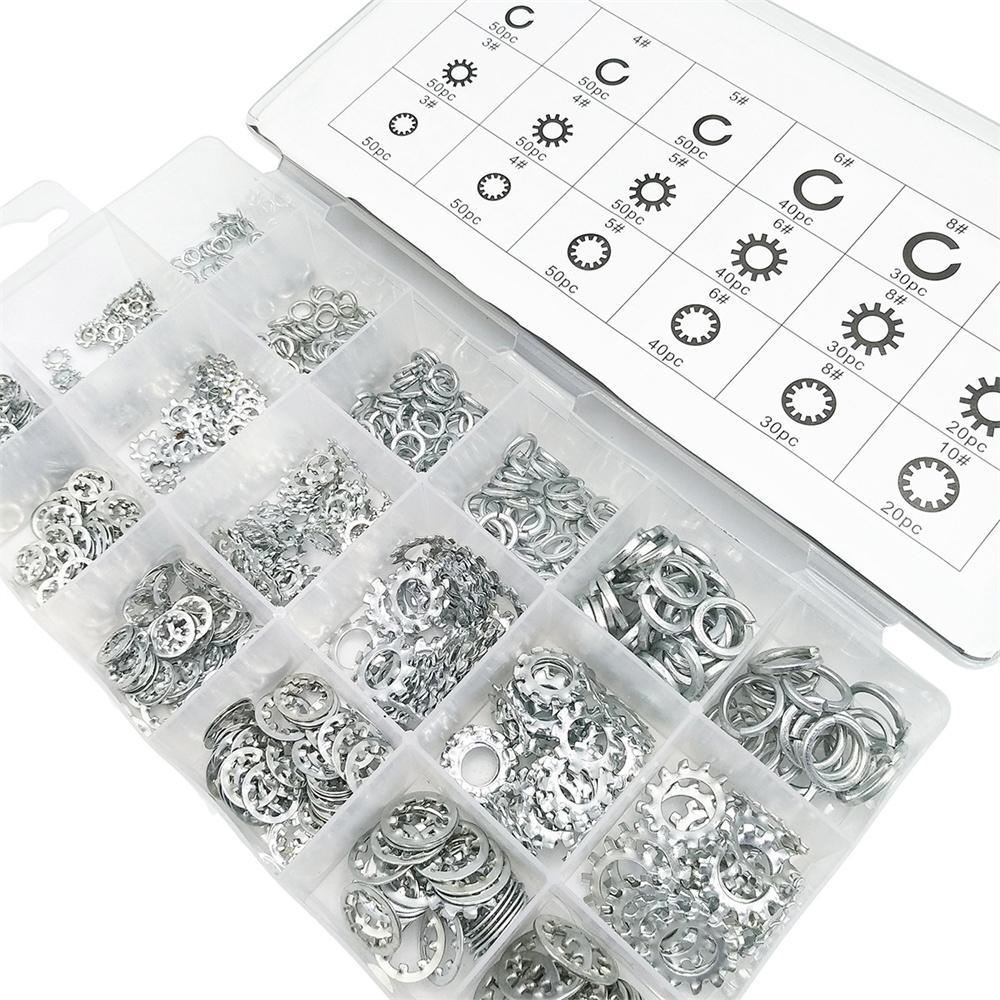 720PCS Star Lock Washer Assort Kit  Internal & External Teeth Lock Washer