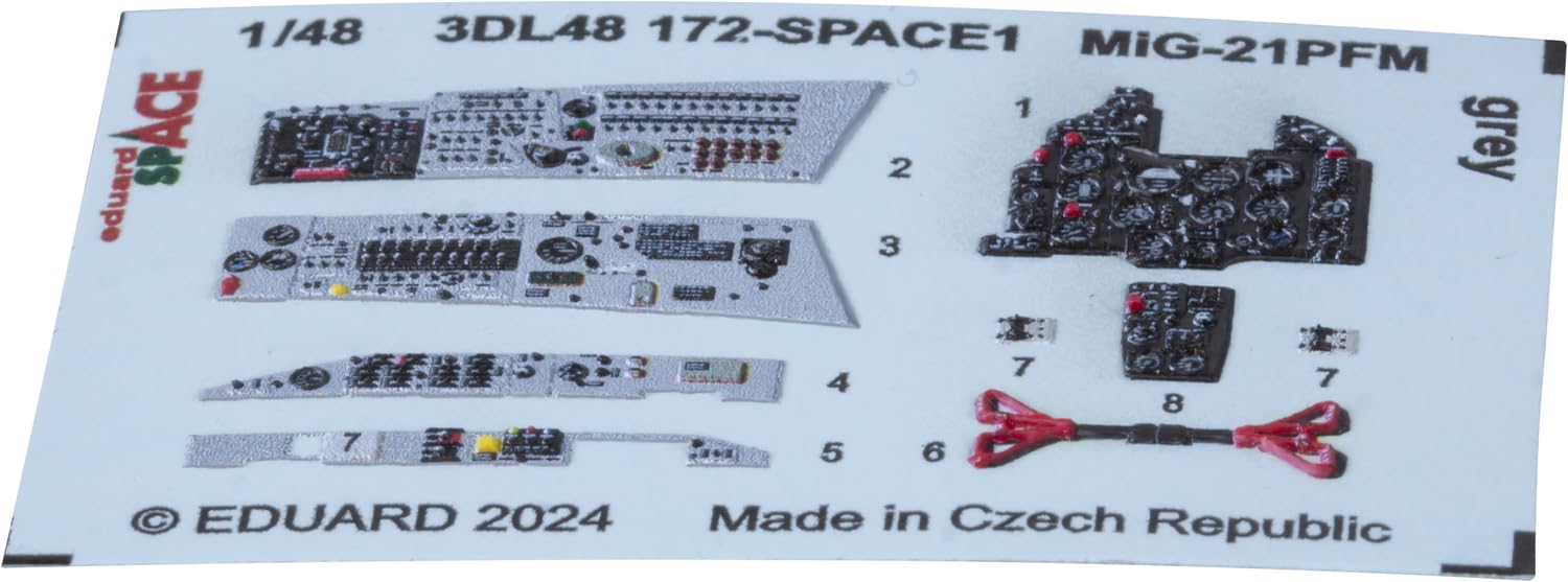 

Eduard Space MIG Fishbed Interior 3D Parts Set Gray Plastic Model Decal EDU3DL48172 1/48 MiG-21PFM Decal/Etched (для Эдуарда)