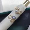 Natural Freshwater Pearl Ring for Women, Delicate and Cute, Micro Inlaid Zircon Meteor Pearl Jewelry Ring