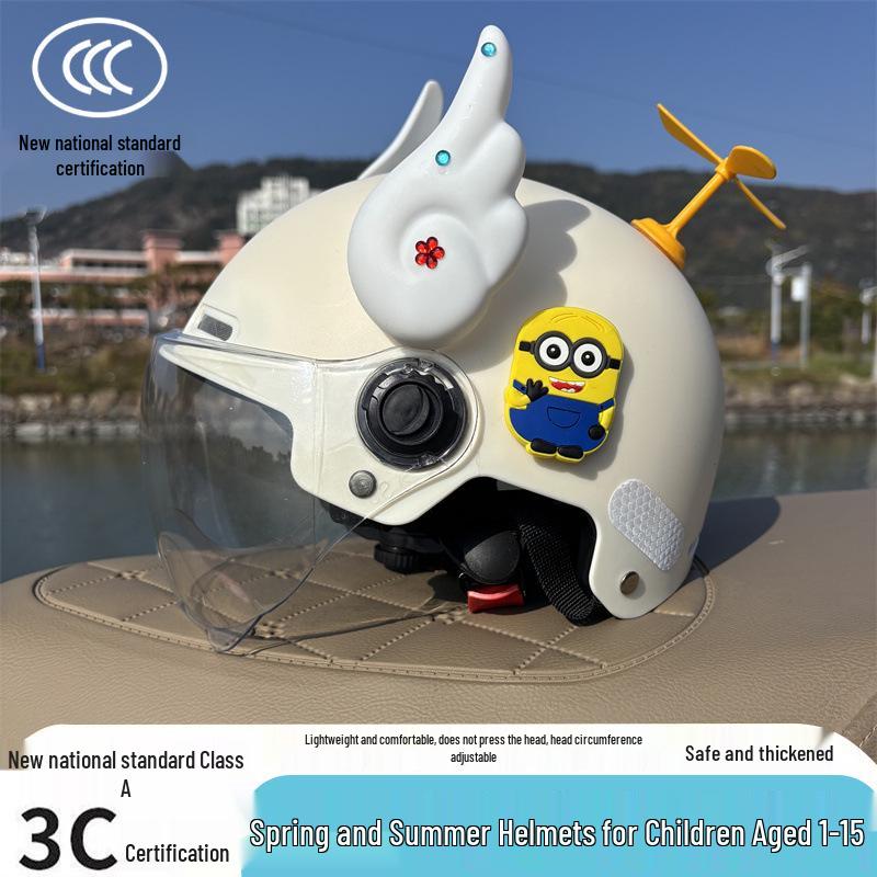 Unisex Cartoon Electric Scooter Safety Helmet for Kids (Ages 1-15) - 3C Certified, All-Season, Breathable, Sun Protection, Class A