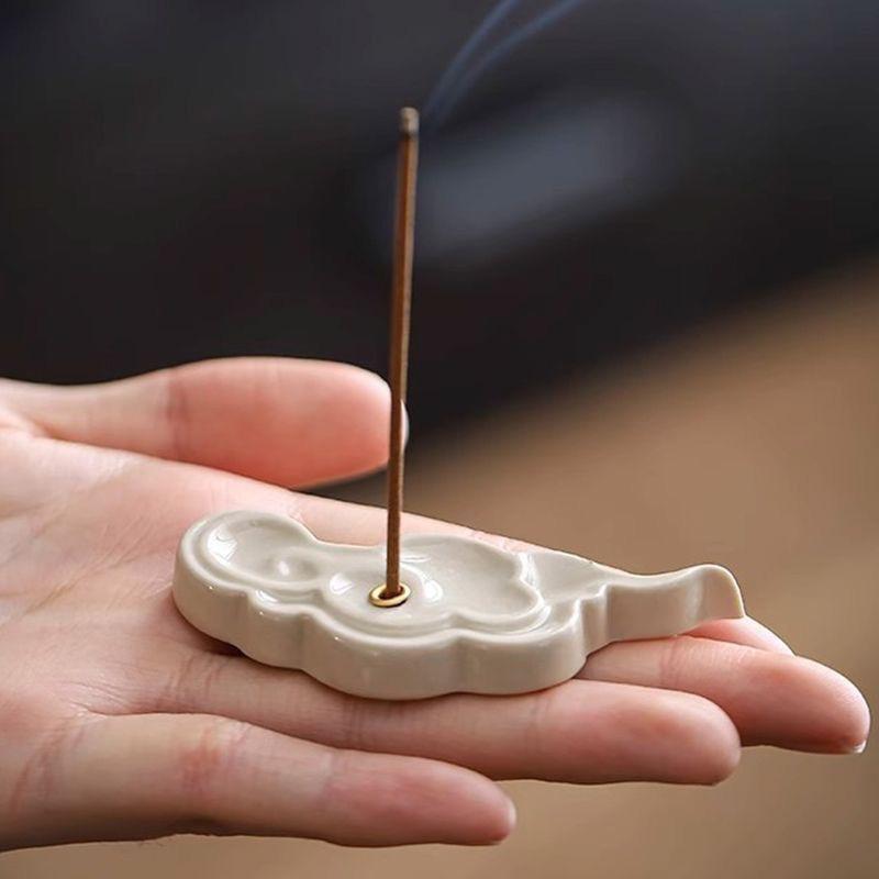 Ceramic Incense Stick Holder Chinese Style Incense Burner Censer Base Ornaments Yoga Office Home Decoration