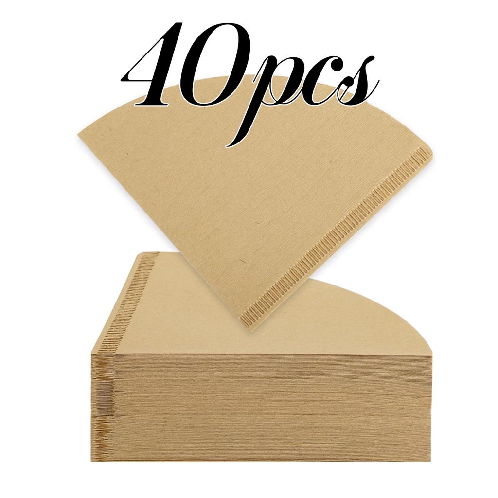 80pcs Coffee Filter V-Cup Filter Espresso Machine Moka Pot Filters Cup Cone-Shape Natural Paper for Pour Over Drip Coffee Make