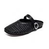 Woven slippers women's outer wear summer new round head hollow casual flat bottom sandals holiday lazy drag