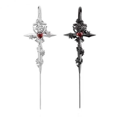 Boucles d'Oreilles Cœur Rose Clous Confortables Bijoux d'Oreille Élégants Broches d'Oreille Uniques Boucles d'Oreilles Mode pour le Port Quotidien