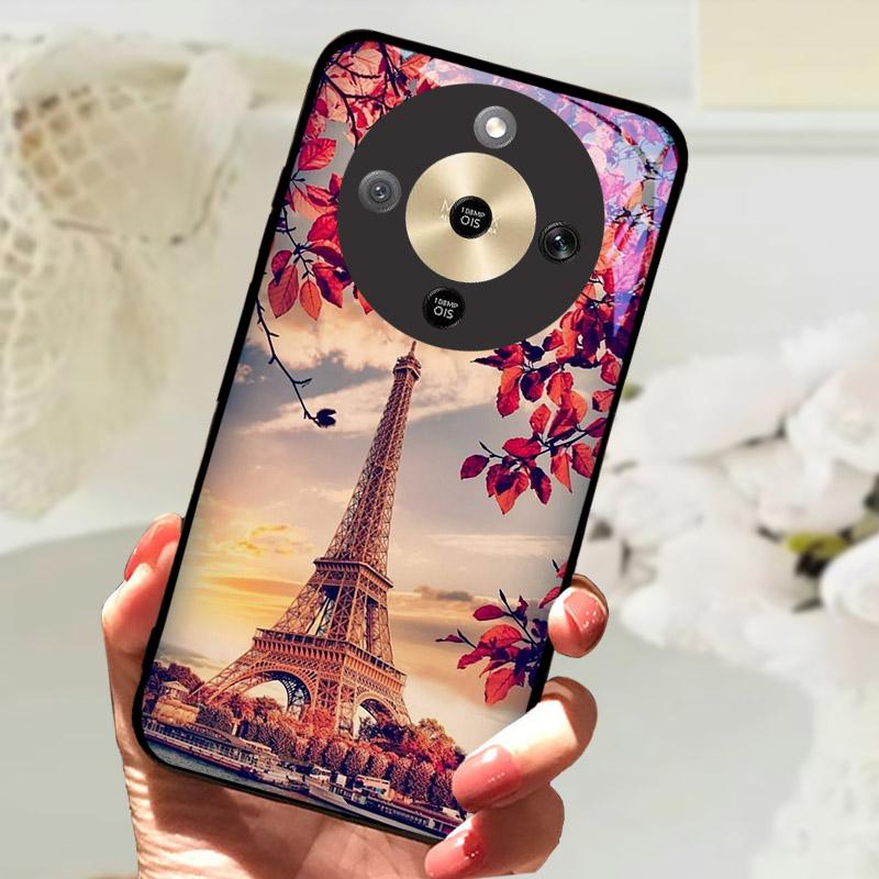 For Honor X9d 5G Case Fashion Painting Tempered Glass Shockproof Phone Case For Honor X9 D HonorX9D Back Cover Fundas Bumper