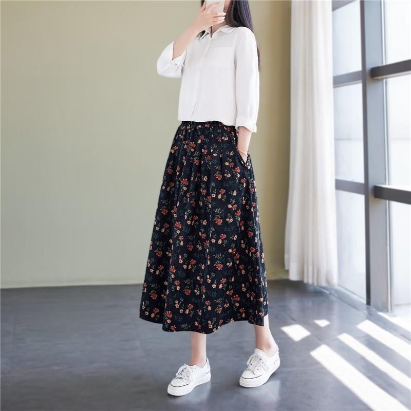 Women's Summer Printed A-line Skirt: Fashionable and Belly-Slimming