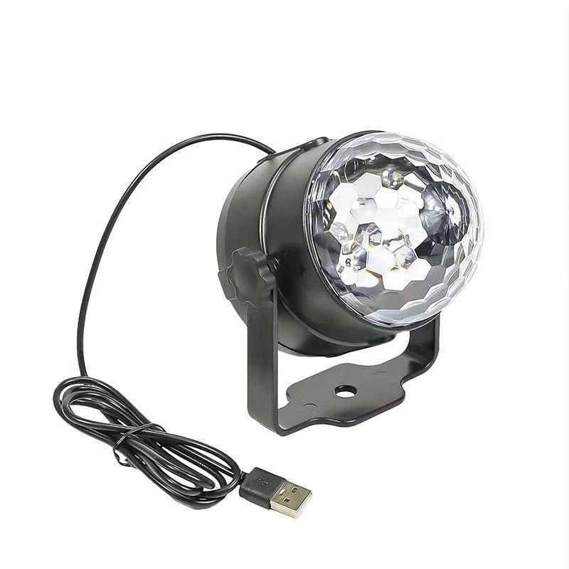 LED Remote Rotating Seven-Color Crystal Magic Ball Light for Indoor Dance and Stage Venues