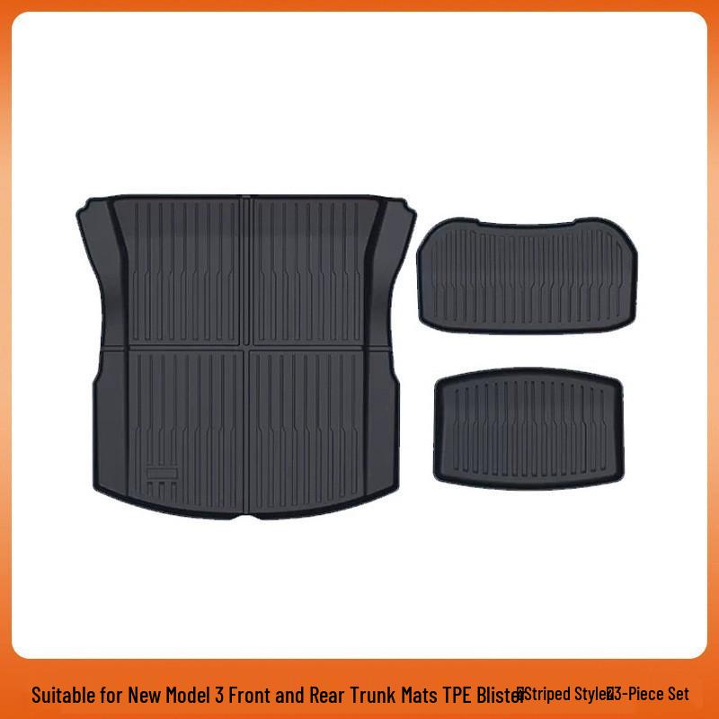 Tesla Model 3/Y Front & Rear Waterproof Trunk Mats - Original TPE Texture Accessories