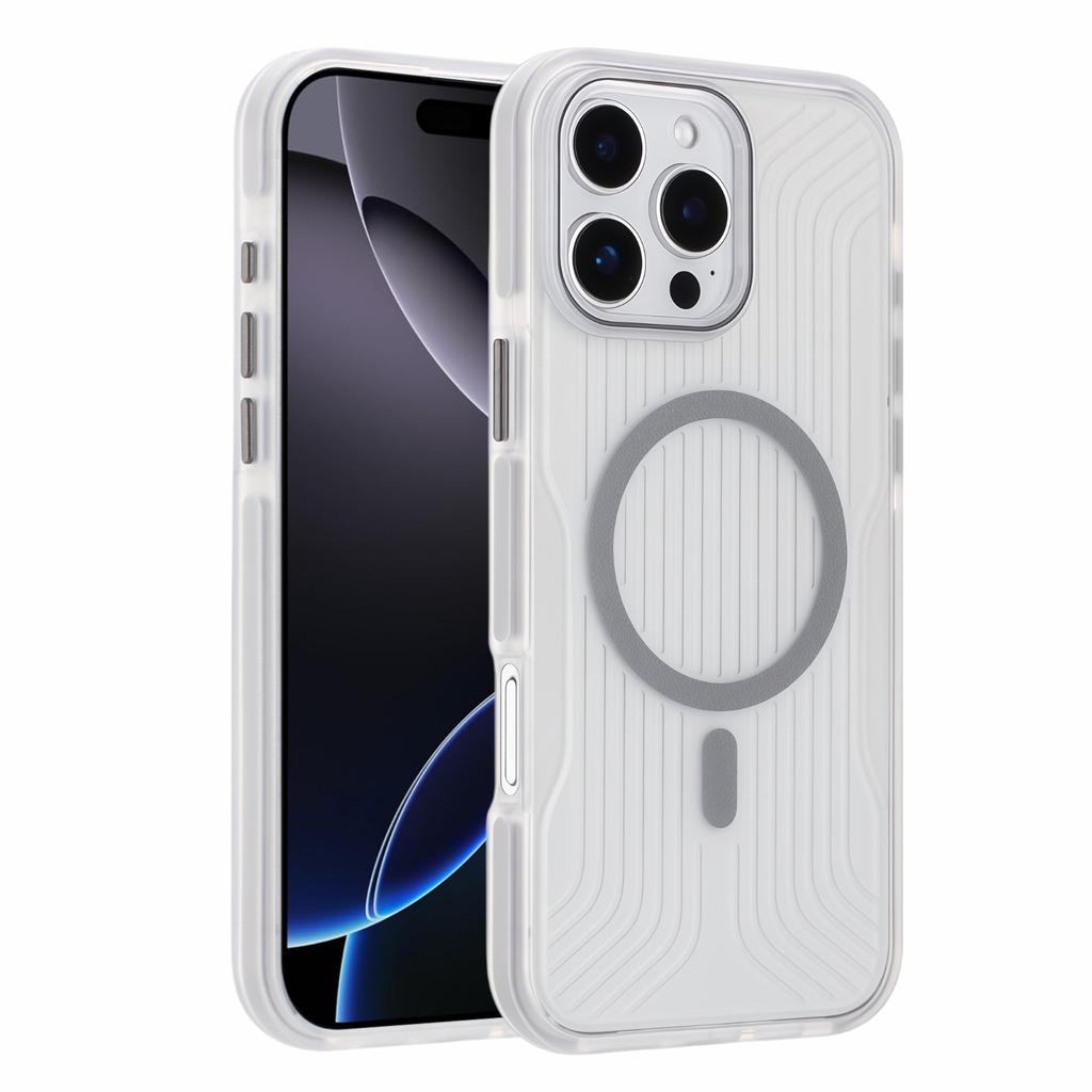 For iPhone 16 Pro Max Magnetic Case TPU PC TPE Shockproof Phone Back Cover