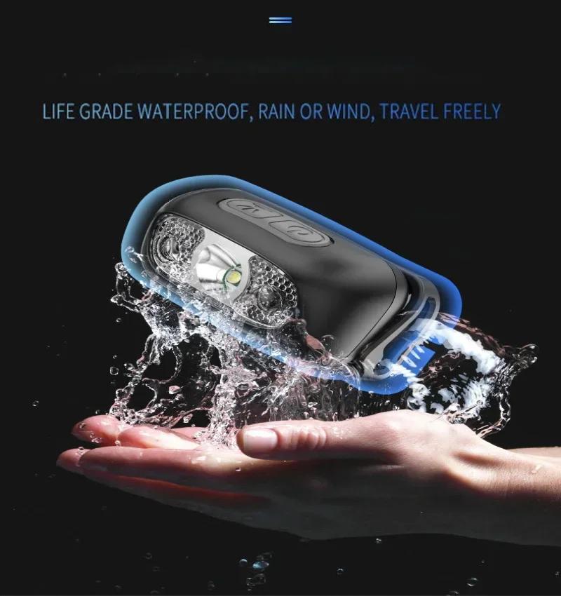 Led Head-Mounted Strong Light Fishing Induction Headlamps Mini LED Charging Headlight Camping Flashlight Portable Torch Lamp