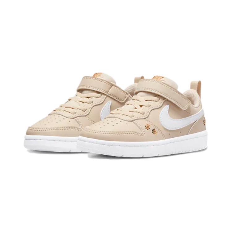 Nike Court Borough Low Recraft SE PS Vyšívané Květinové Dětské Tenisky Tan Sanddrift Twine FZ3135-100