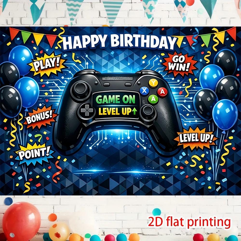 1pc gaming console birthday backdrop banner suitable for birthday celebrations anniversaries holiday celebrations 100x150cm