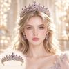 Gold Plated Water Drop Crown Shiny Rhinestone Bridal Tiara Elegant Queen Crown  Pageant