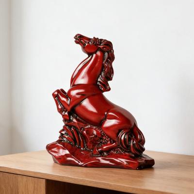 Yousheng Feng Shui Horse Statue 2026 Year of The Horse Wooden Figurine for Prosperity Success Positive Energy Office Desk Decor Wealth Luck Zodiac