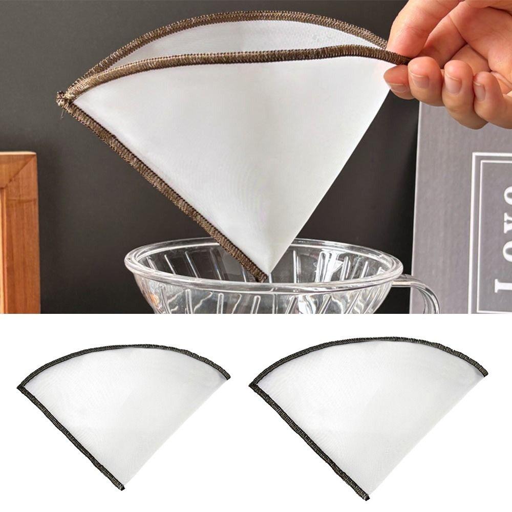 5PCS Nylon Coffee Filter Bag Drip Type Household Coffee Strainer High Filtration Rate Overlock Edge Coffee Drip Filter Cafe
