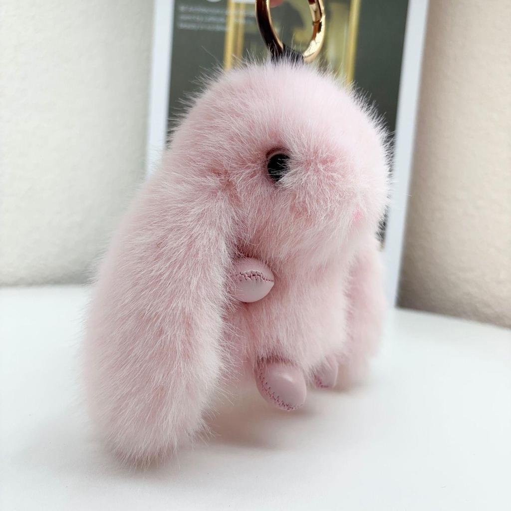 High-End Plush Rabbit Keychain & Backpack Accessory