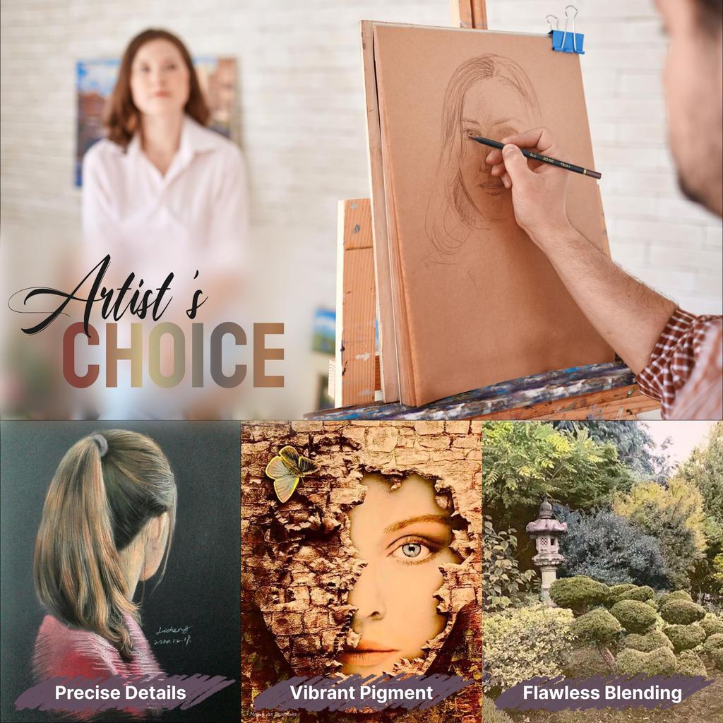 Medihealth 1 Black Widow Skin Colored Pencils for Adults Portrait and Skin Tone Artist Colored Pencils Complete Color Range with Light Fast Rating - -