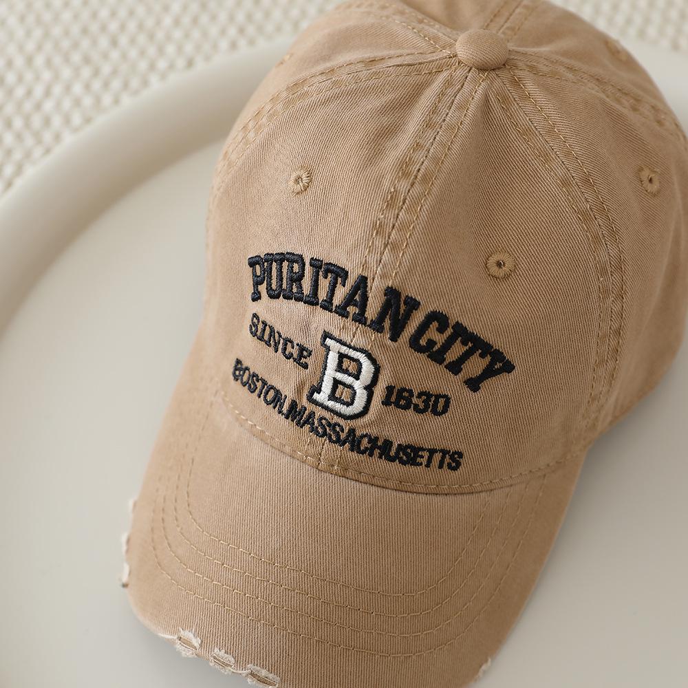 2026 Spring/Autumn Kids' Retro Embroidered Baseball Cap - Korean Style Duckbill Sun Protection Hat for Boys & Girls
