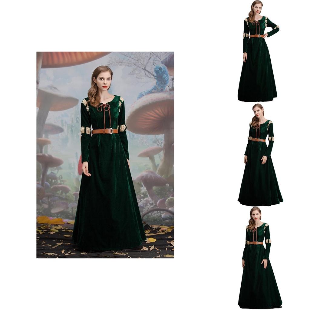 Costume Principessa Merida Disney Ribelle Abito Adulto Tuta Cosplay Alta Qualità Per Festa di Halloween