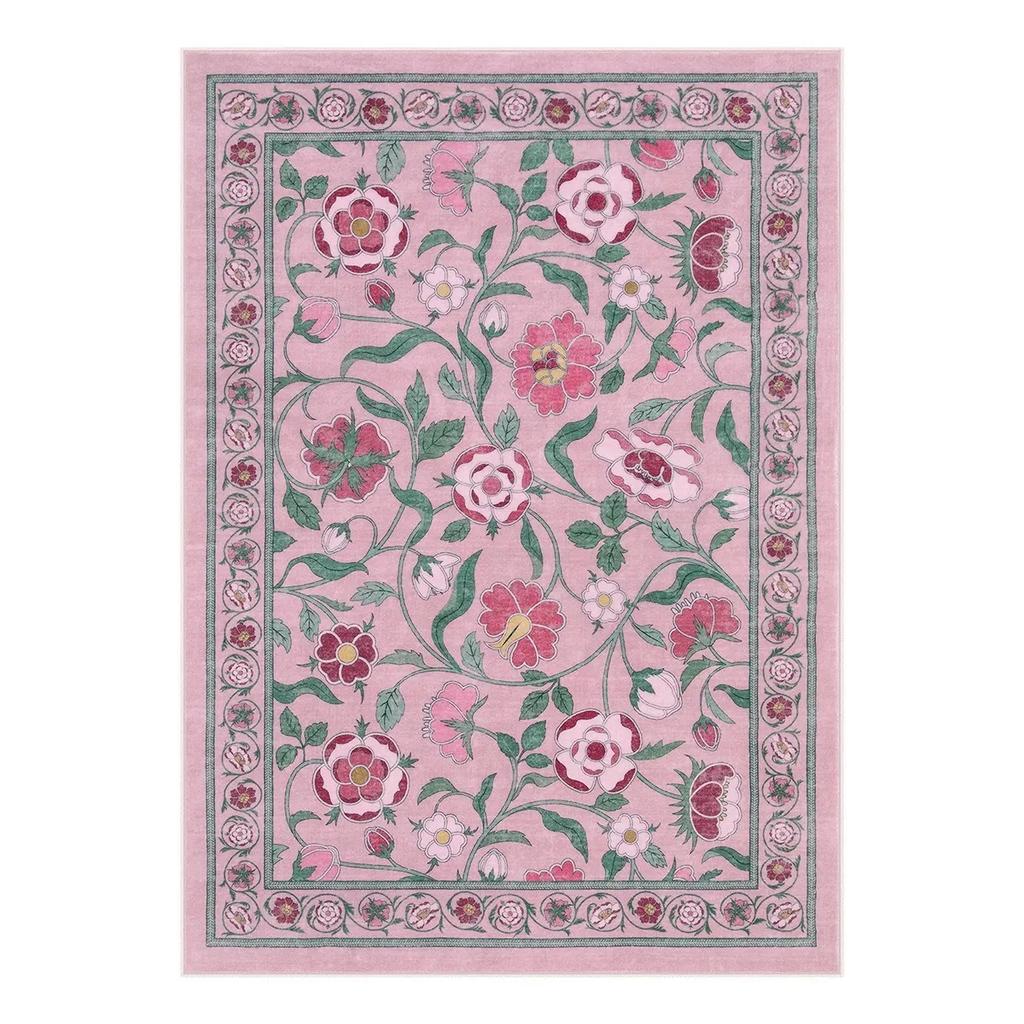 Boho French Elegant Floral Green Rug European pastoral style living room decorative carpet bedroom art carpet washable carpet