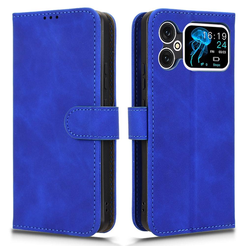 

Для Cubot A20 Кожаный чехол с ощущением кожи Противоударный Чехол-книжка для телефона-кошелька Blue