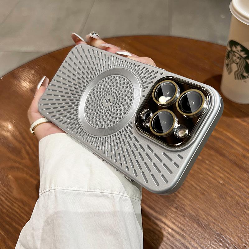 Car Magnetic Suction Suitable for Apple 16promax Mobile Phone Case IPhone 15 New Cooling 13 Simple 12 Anti Fall Men