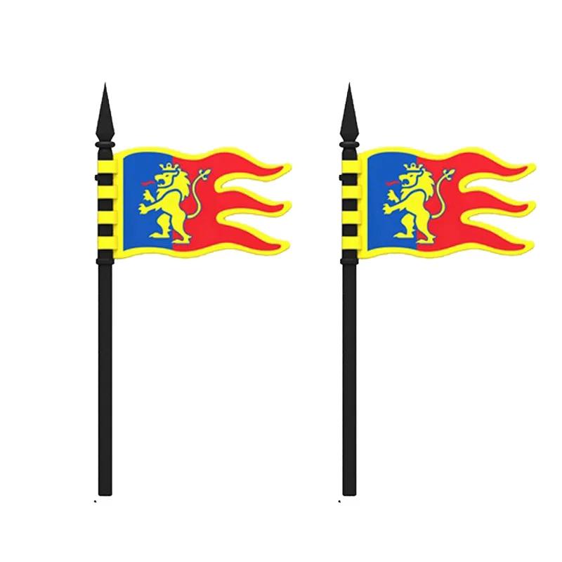 Medieval Knight Armored Troops Ancient Army Soldiers Mini Weapon Equipment Flag Model Building Blocks Kids Toys Birthday Gifts