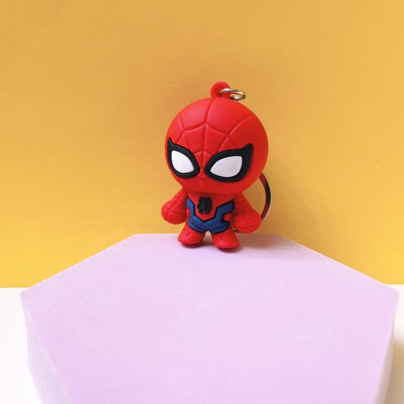 Marvel Superheroes Q Version: Captain America, Iron Man, Spider-Man, Batman Keychain
