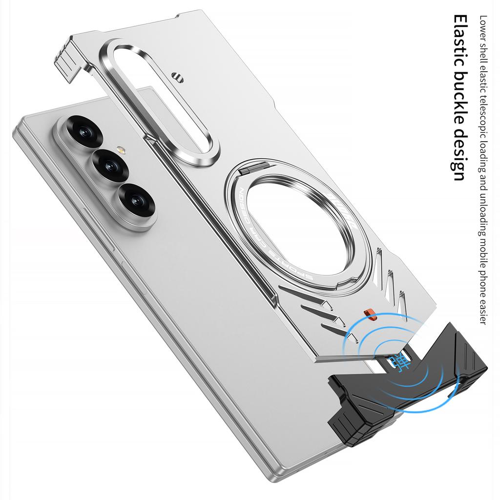 DYONG Για Samsung Galaxy Z Fold7 5G Μεταλλική Θήκη Χωρίς Πλαίσιο Κούφωτη Απαγωγή Θερμότητας Κάλυμμα Τηλεφώνου με Στήριγμα