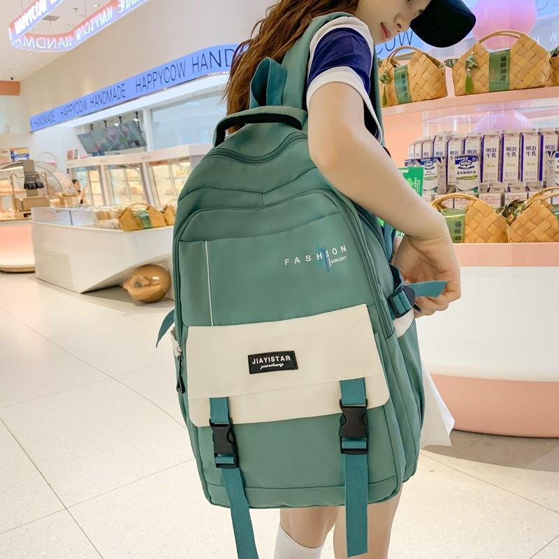 High-value Schoolbag Female Large-capacity Primary School Backpack Junior High School High School Student Simple College Student New Backpack