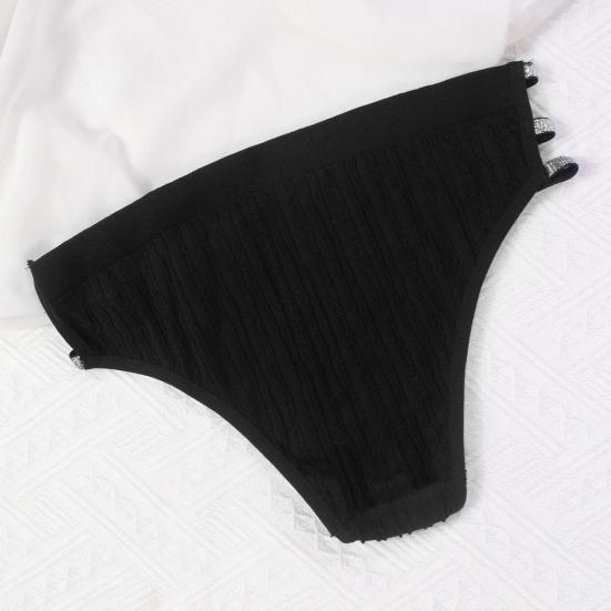 Women's Glitter Underwear Soft Strappy Rhinestone G-string Thong Sexy Mid Waist Cut Out Cheeky Seamless Panties