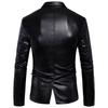 Men's Plus Size Spring/Autumn 2019 Motorcycle Leather Jacket B011