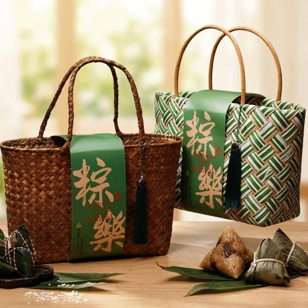 Bamboo Zongzi Packaging Box Chinese Style Gift Packaging Handbag Shopping Bag Wedding Gift