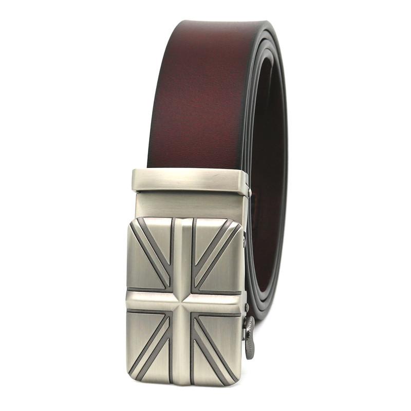 Hi Men's Leather Belt Luxury Designer Belts Men High Quality Male Metal Buckle Belt